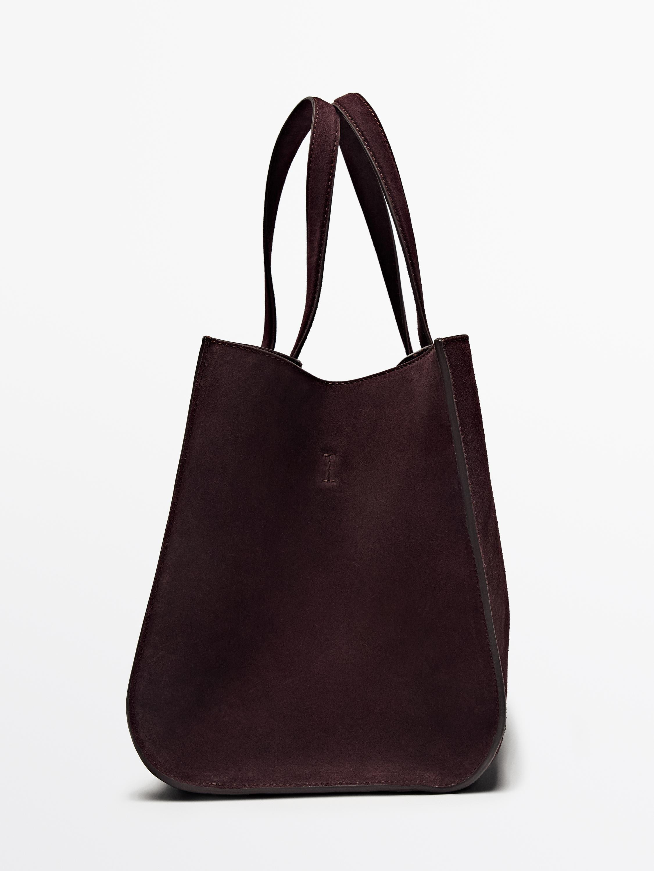 Half icon split suede bag | Massimo Dutti UK