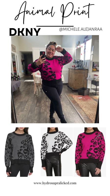 Valentine's Day and for Galetines Day events

Sequin Animal Print Long Sleeve Sweater from DKNY in Electric Fuschia/ Black available only at Nordstrom. 

Other colors are white and grey.

I always get compliments on this sweater. I wear an under shirt for layer and to protect the sweater from excessive washing.

#LTKSeasonal #LTKMostLoved #LTKfindsunder100