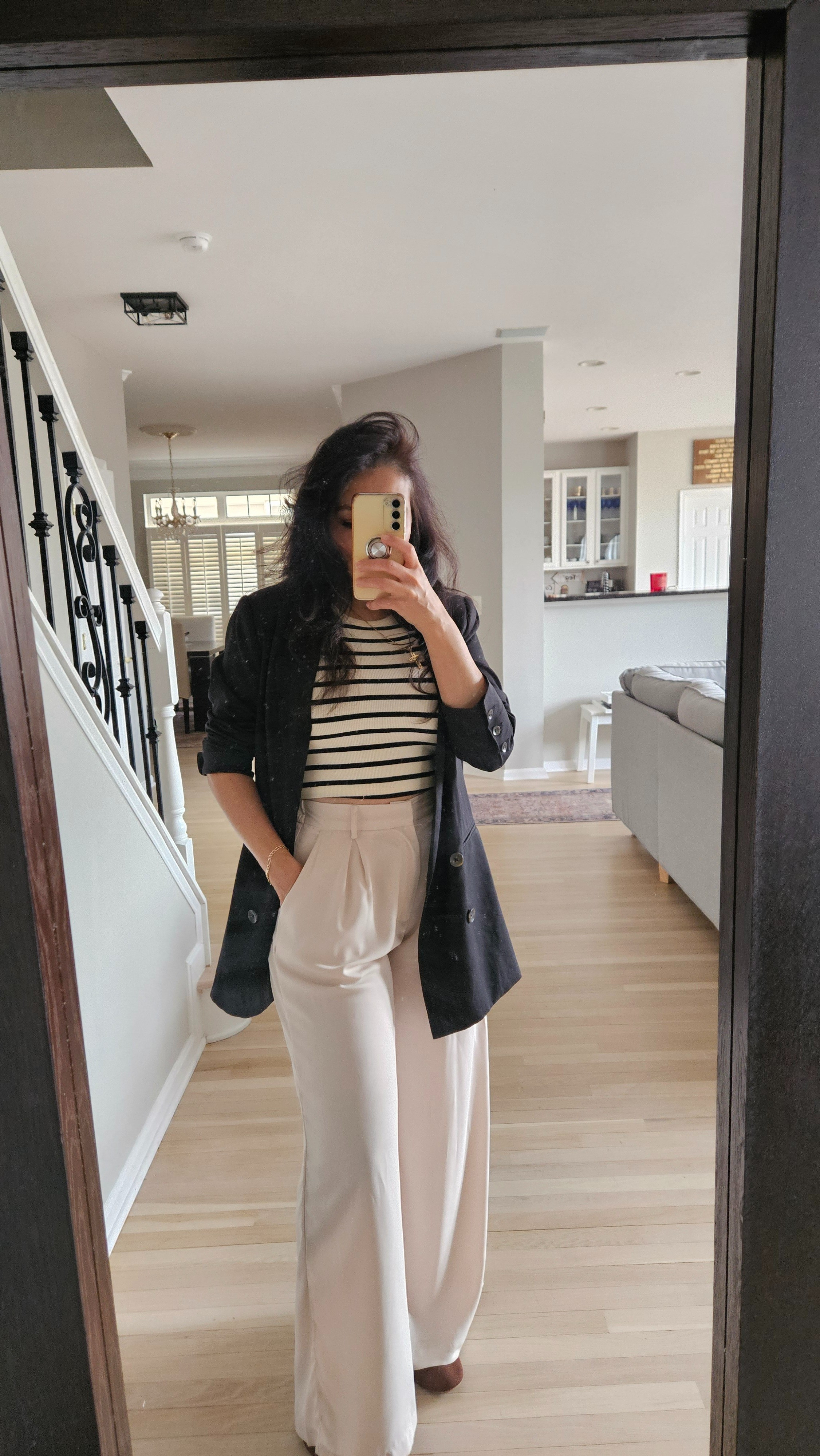 Best trousers ever (Amazon). Have them in multiple colors. Striped tank crop (H&M). Blazer (H&M). 

#LTKWorkwear #LTKOver40 #LTKSaleAlert