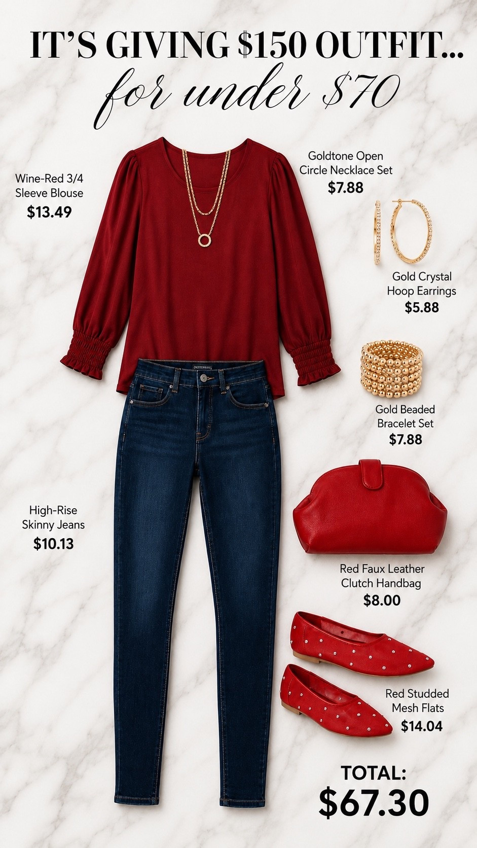 It’s giving $150 outfit… for under $70. ✨ The whole look comes in at just $67.30 — top, jeans, shoes, bag + jewelry included. Such an easy way to look put together without spending boutique prices.

#WalmartFashion #AffordableFashion #FallOutfit #WalmartFinds #BudgetStyle