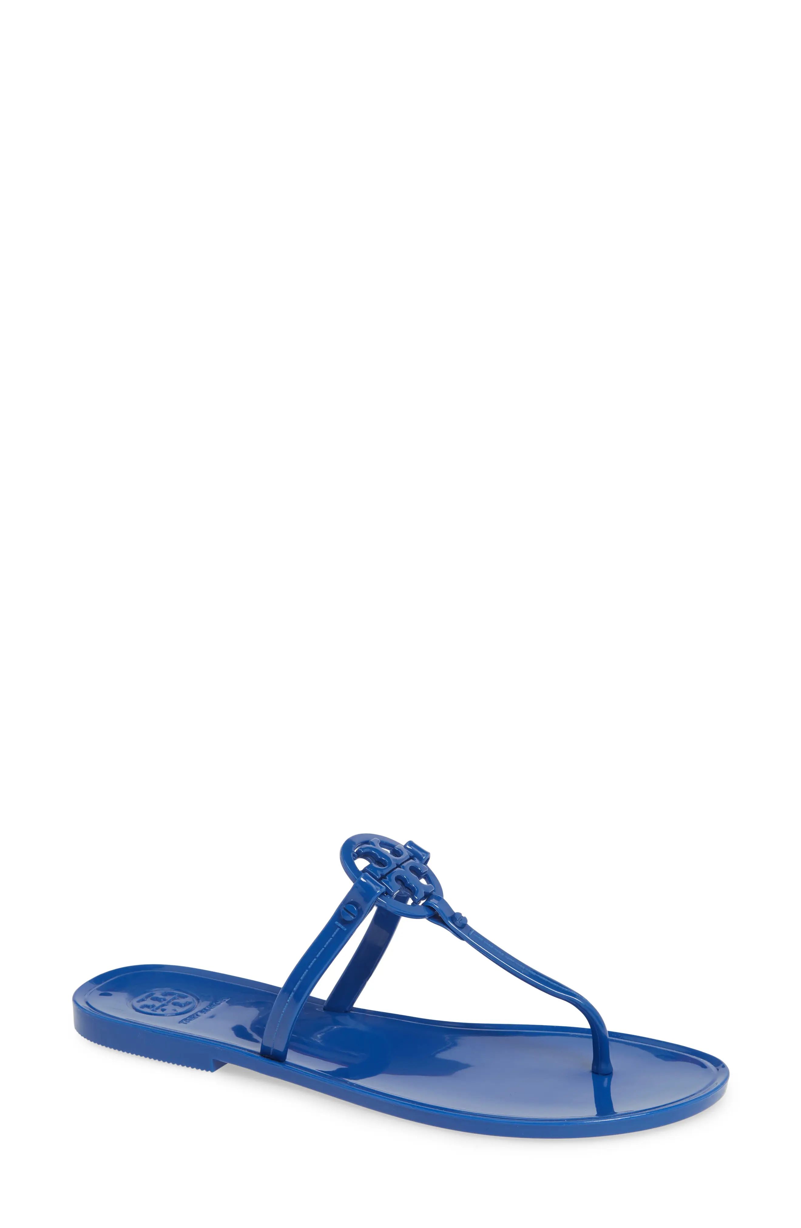 Women's Tory Burch 'Mini Miller' Flat Sandal, Size 5 M - Blue | Nordstrom
