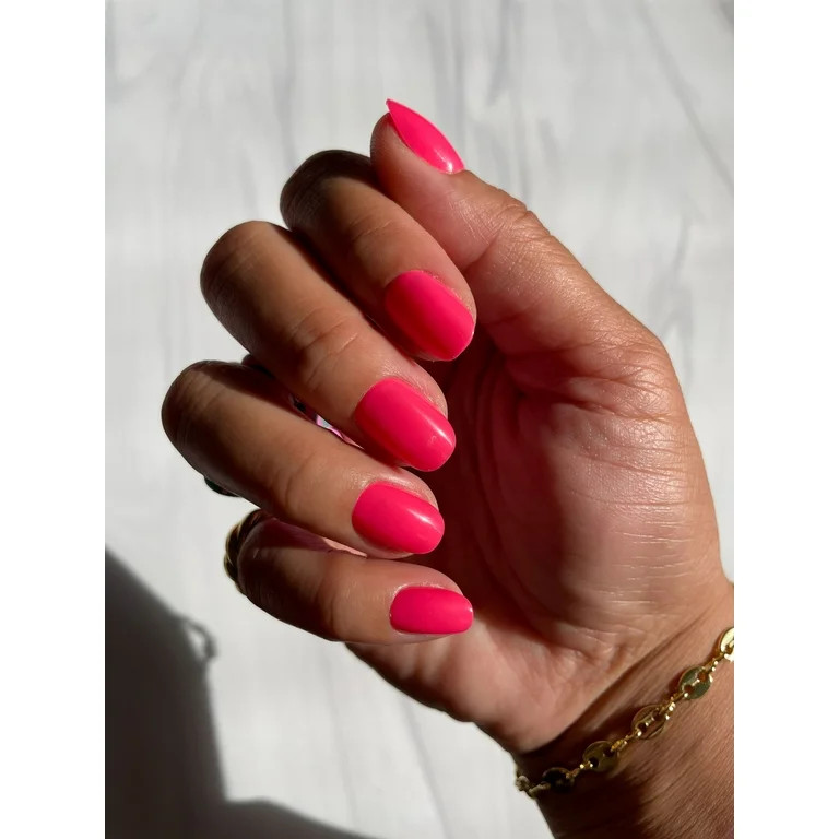 Olive & June Press-on Artificial Nails, Squoval Short, Hot Strawberry, Pink, 42 Ct | Walmart (US)