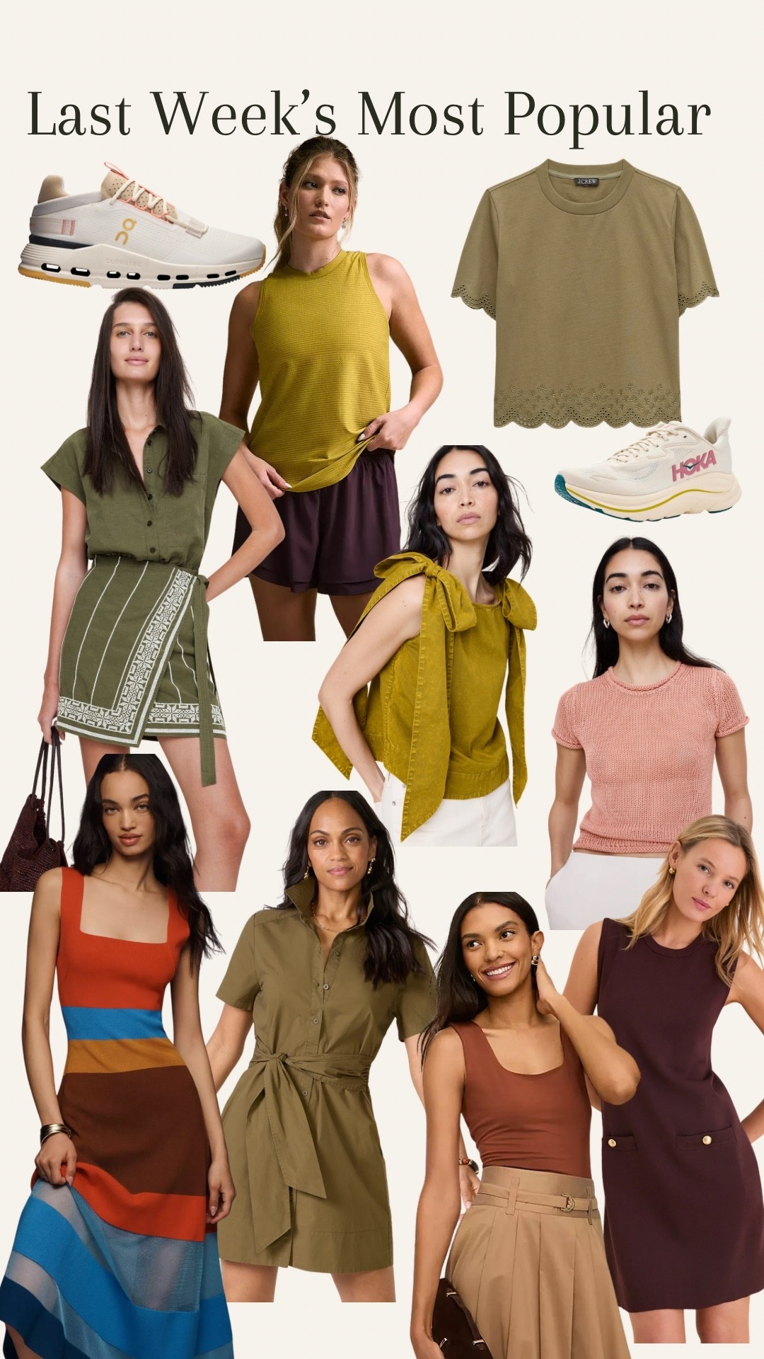 This weeks most popular, best seller, autumn, true autumn, dark autumn, soft autumn, house of colour autumn, color analysis, autumn ouftifs, midsize, autumn wedding guest dress, work, business causal, wrap dress, elevated tee, running sneakers, on, Hoka Clifton, Tuckernuck, brown dress, brown funeral dress, brown work dress, square tank, double layer tank, active, Calia, chartreuse, olive green, warm pink, rose pink, wrap skirt, midsize, mom style, size 8, 40s, classic style, staple, summer capsule, rosewood, terracotta pink

#LTKmomlife #LTKWorkwear #LTKMidsize