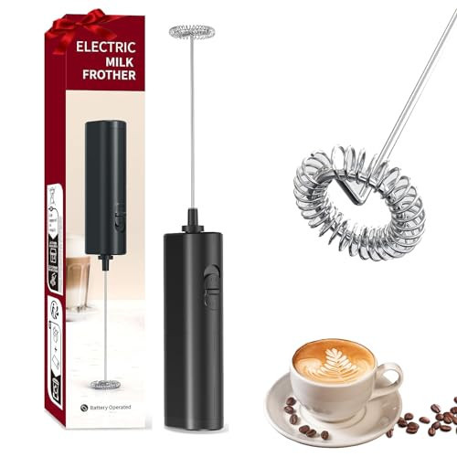 Milk Frother,Electric Milk Frother Handheld, Battery Operated Milk Frother Electric Drink Mixer Portable Mini Blender Foam Maker for Matcha,Coffee,Hot Chocolate, Cappuccino and Latte | Amazon (US)