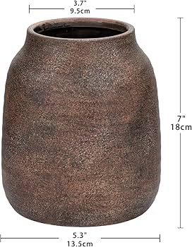 Briful Rustic Ceramic Vase 7” Tall – Handcrafted Vintage Pottery Flower Vase with Distressed ... | Amazon (US)