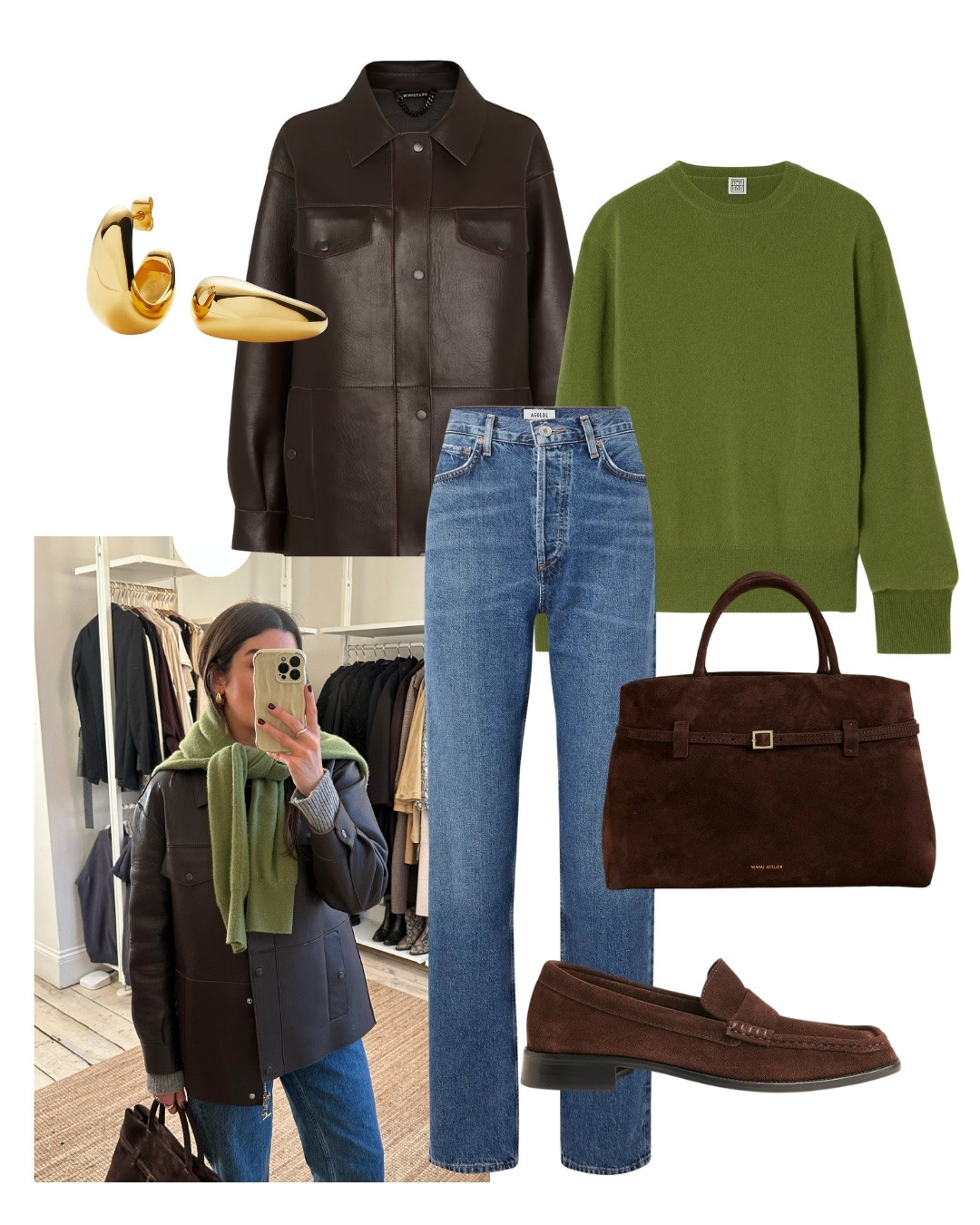 It’s definitely the season for wearing green, and here’s how I love styling it. My Toteme cashmere knit is always a go to throw on over any outfit in autumn, and it goes perfectly with the chocolate leather and suede tones in this very weekend style outfit. Jeans are the Childhood jeans from Still Here

#LTKautumn #LTKstyletip