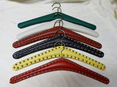 6 Kleiderbügel Kunstleder / Nieten Vintage 60er 70er Shabby Chic Nostalgie  | eBay | eBay DE