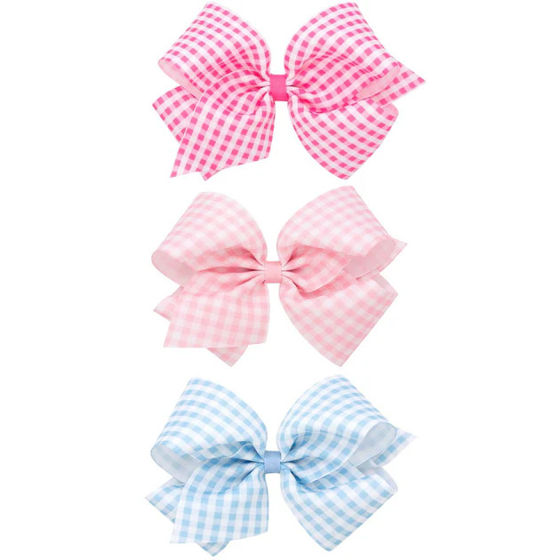 Gingham Printed Grosgrain Bow | Classic Whimsy