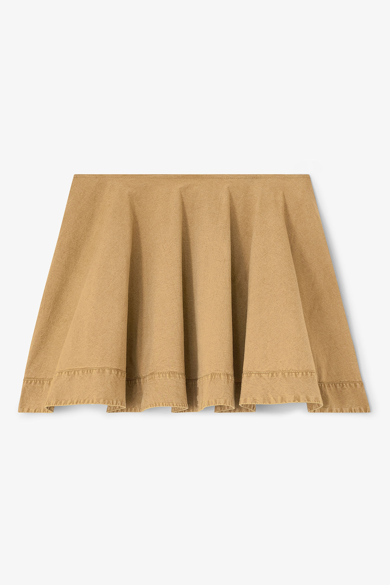 Beige Washed Mini Circle Skirt | Ganni