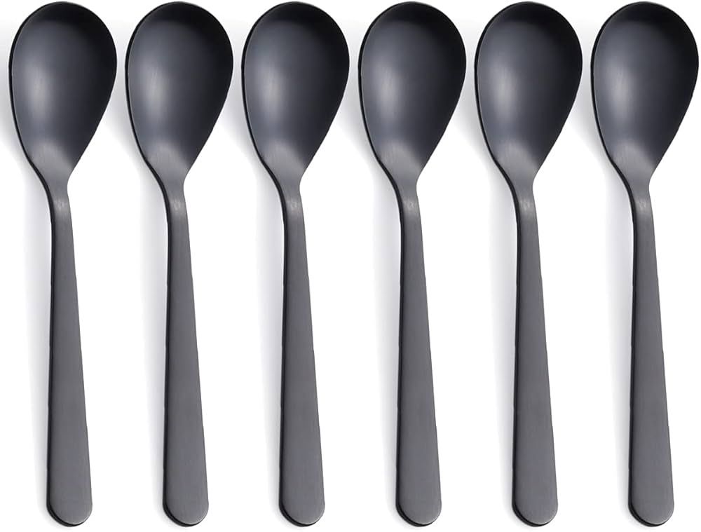 Matte Black Demitasse Espresso Spoons, Stainless Steel Satin Finish Coffee Spoons, Mini Teaspoons... | Amazon (US)