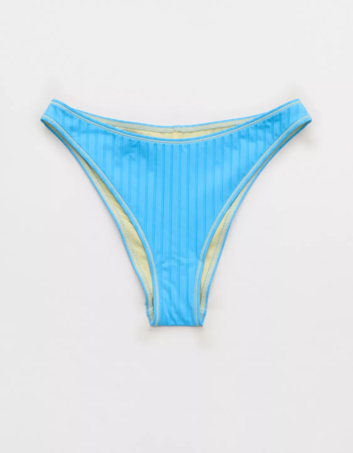 Aerie Ribbed Mid Rise Cheeky Bikini Bottom | American Eagle Outfitters (US & CA)