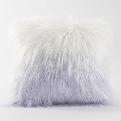 Teen Luxe Ombre Long Hair Throw Pillow White/Purple - Makers Collective | Target