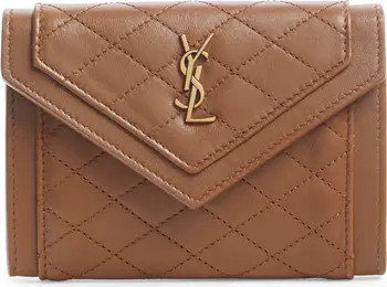 Saint Laurent Small Gaby Quilted Leather Envelope Wallet | Nordstrom | Nordstrom