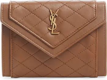 Saint Laurent Small Gaby Quilted Leather Envelope Wallet | Nordstrom | Nordstrom