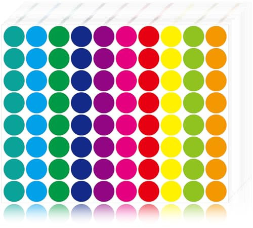1400 PCS Colored Dot Stickers Round Color Coding Labels Polka Circle Dot Label Sticker for Office, Classroom, Yard Sale, Garage Sale(10 Colors, 3/4 inches) | Amazon (US)