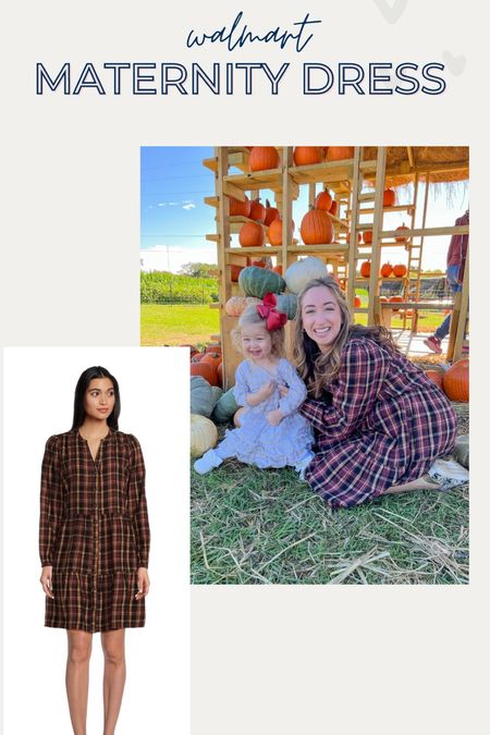 This $20 plaid dress from Walmart isn’t maternity but I’m over 38 weeks pregnant and it works great with the bump and has functional buttons so it’s breastfeeding friendly! 

#LTKbump