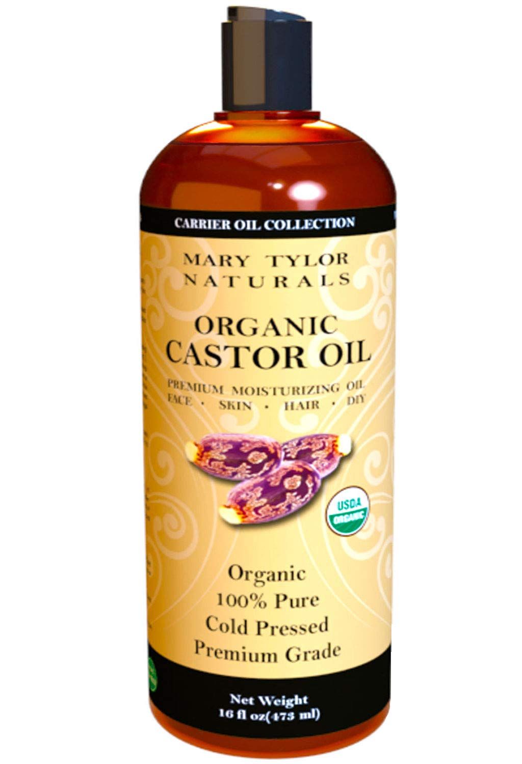 Organic Castor Oil 16 oz — USDA Certified by Mary Tylor Naturals — Cold Pressed, Hexane Free,... | Amazon (US)