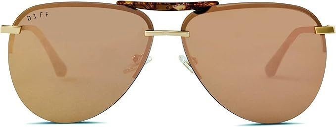DIFF Eyewear Tahoe Aviator Sunglasses for Women, Designer Oversized 100% UVA/UVB | Amazon (US)