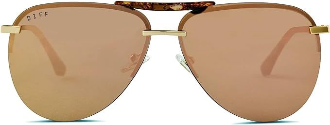 DIFF Eyewear Tahoe Aviator Sunglasses for Women, Designer Oversized 100% UVA/UVB | Amazon (US)