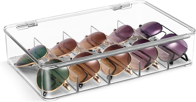 Sorbus Sunglasses Organizer - Plastic Stackable Eyeglass Case Storage Organizer for Multiple Glas... | Amazon (US)