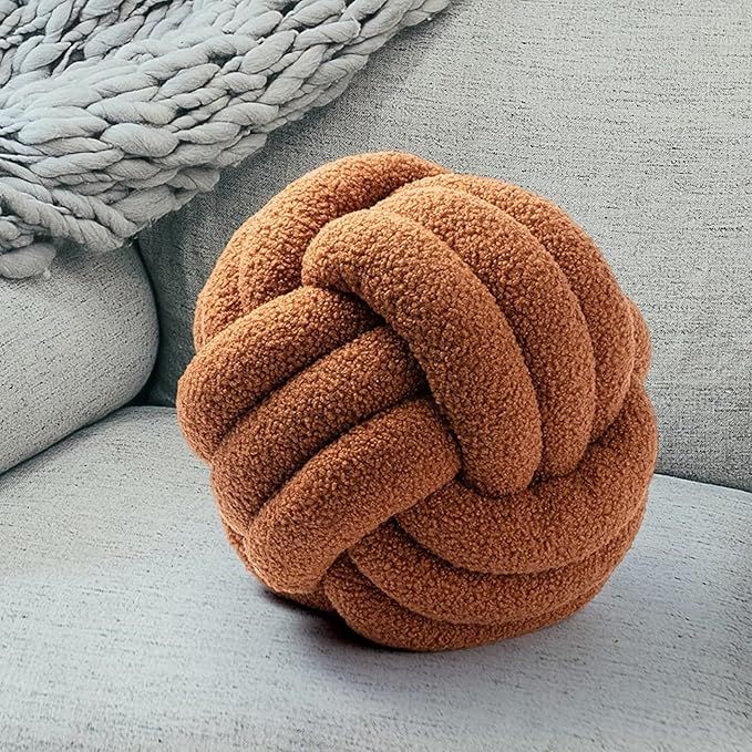 Uvvyui Knot Pillow Ball, Soft Home Decorative Pillows, Round Throw Pillow, Handmade Knotted Plush... | Amazon (US)