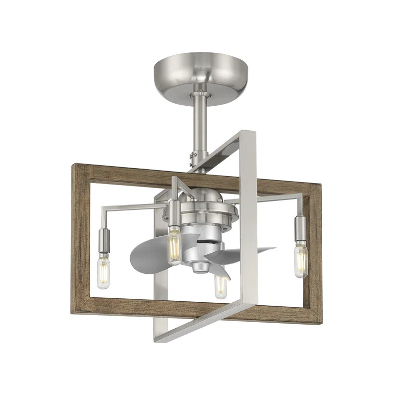 22" 3 - Blade Chandelier Ceiling Fan with Remote Control and Light Kit Included | Wayfair North America