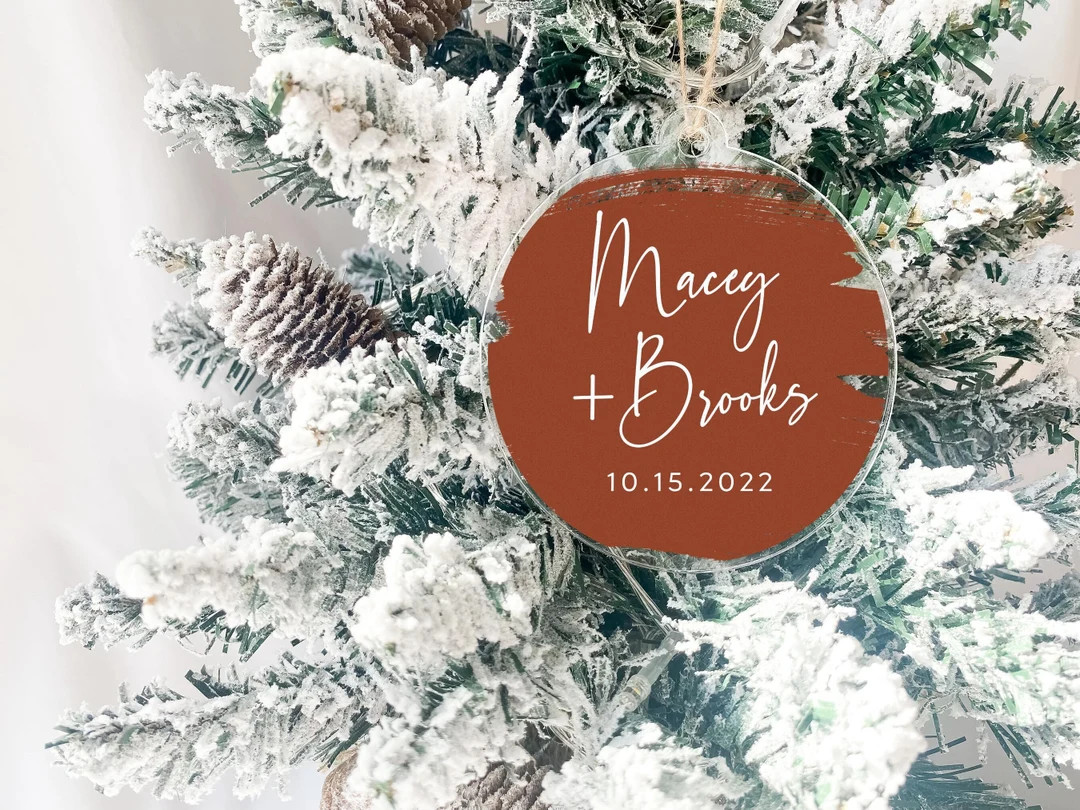 Personalized Clear Acrylic Christmas Ornament | Couples Ornament | 2024 | Christmas Gift | Custom... | Etsy (US)