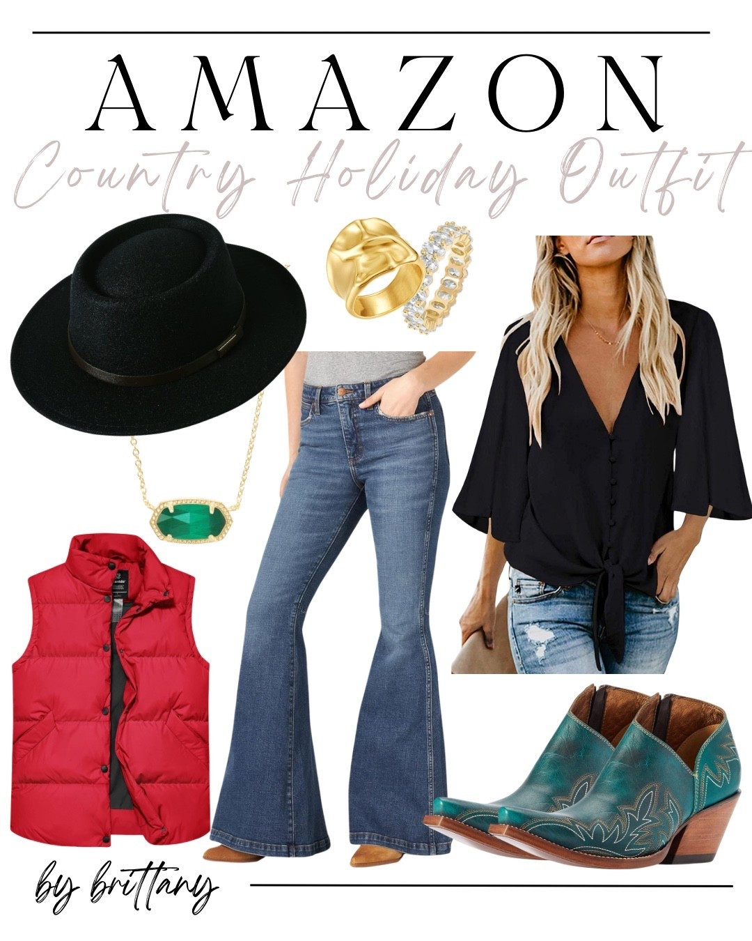 Country holiday style 🤠✨ This Amazon outfit is festive without trying too hard—perfect for Christmas concerts, casual parties, or cozy nights out. Linked everything here on LTK 🎄👢

#LTKFindsUnder100 #LTKHoliday #LTKOver40