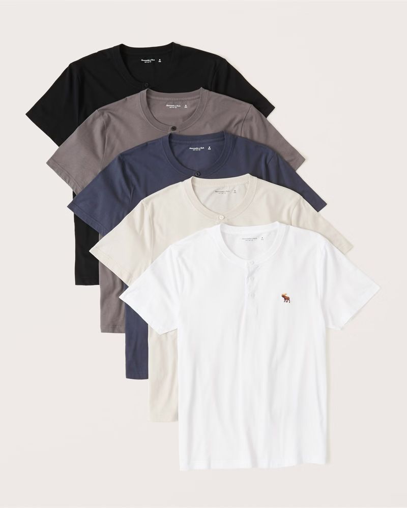 Men's 5-Pack Icon Henley Tee | Men's Tops | Abercrombie.com | Abercrombie & Fitch (US)