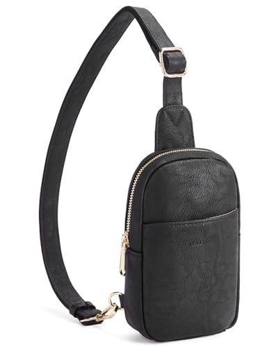 Telena Crossbody Bags for Women Leather Cross Body Sling Bag for Woman Travel Black | Amazon (US)