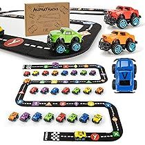 Skoolzy AlphaTracks Alphabet Race Car Track 41-Piece Set with Flexible Felt Racing Tracks ABC Montes | Amazon (US)