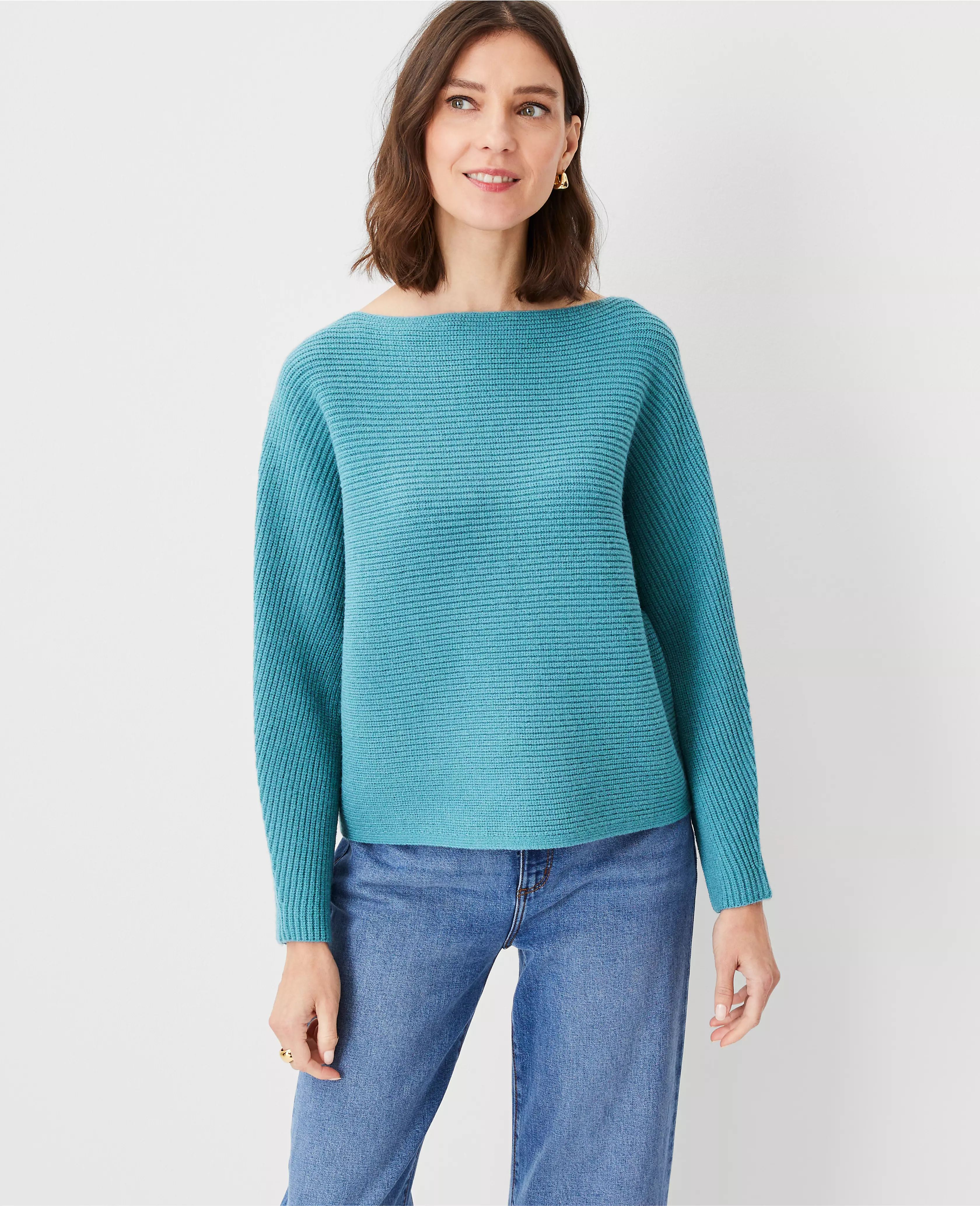 Stitched Boatneck Sweater | Ann Taylor (US)