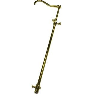 Vintage 60 in. Riser with 17 in. Shower Arm in Polished Brass | The Home Depot