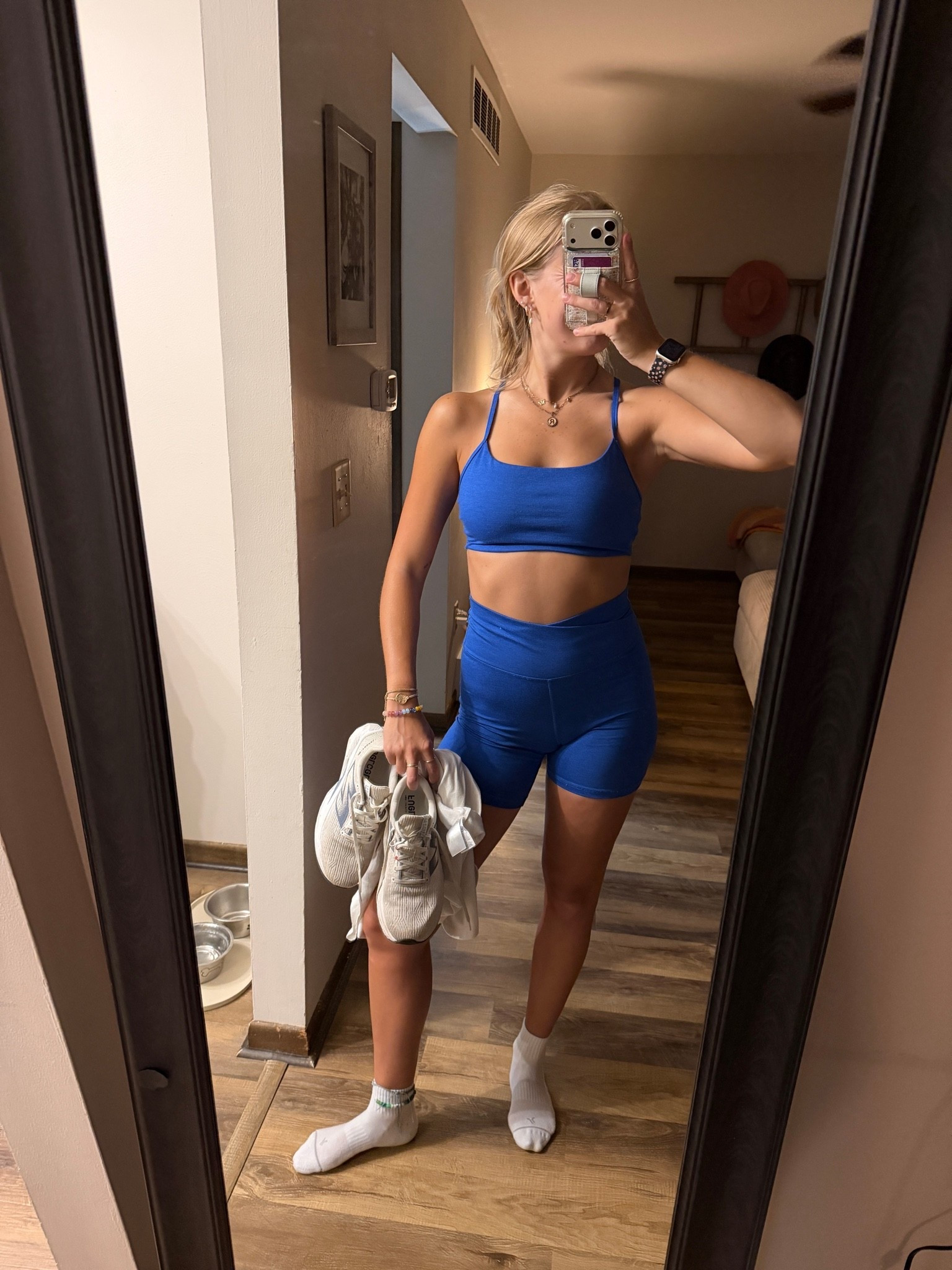 Tuesday’s total body workout fit—06.09.26 💙🏋🏼‍♀️

Small in biker shorts from Old Navy
Medium in sports bra from Old Navy
9 in white New Balance running shoes from @DSW 
🧦 socks are also from Old Navy

Old Navy sets, workout outfits, running outfits, Old Navy finds, Old navy fashion, Old Navy CouldComfy, blue sets, Old Navy biker shorts, sports bras, running shoes, New Balance shoes, Old Navy finds, Old Navy style, Old Navy fashion, Old Navy deals, outfit of the day

#LTKootd #LTKfitnessgoals #LTKActive