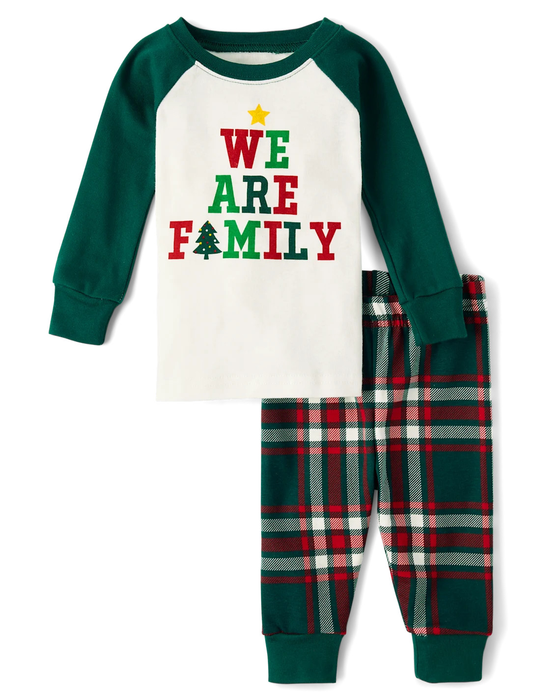 Baby And Toddler Matching Family We Are Family Snug Fit Cotton Pajamas - green | The Children's Place