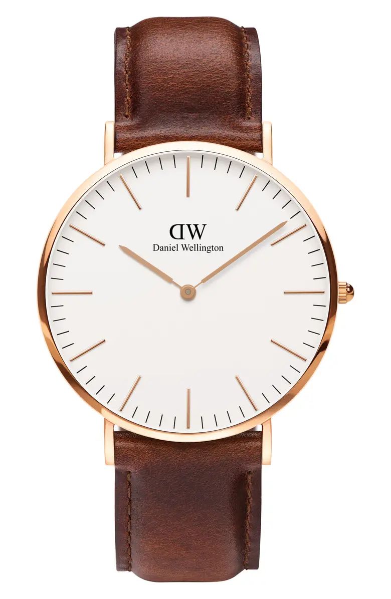 Classic St. Mawes Leather Strap Watch, 40mm | Nordstrom | Nordstrom