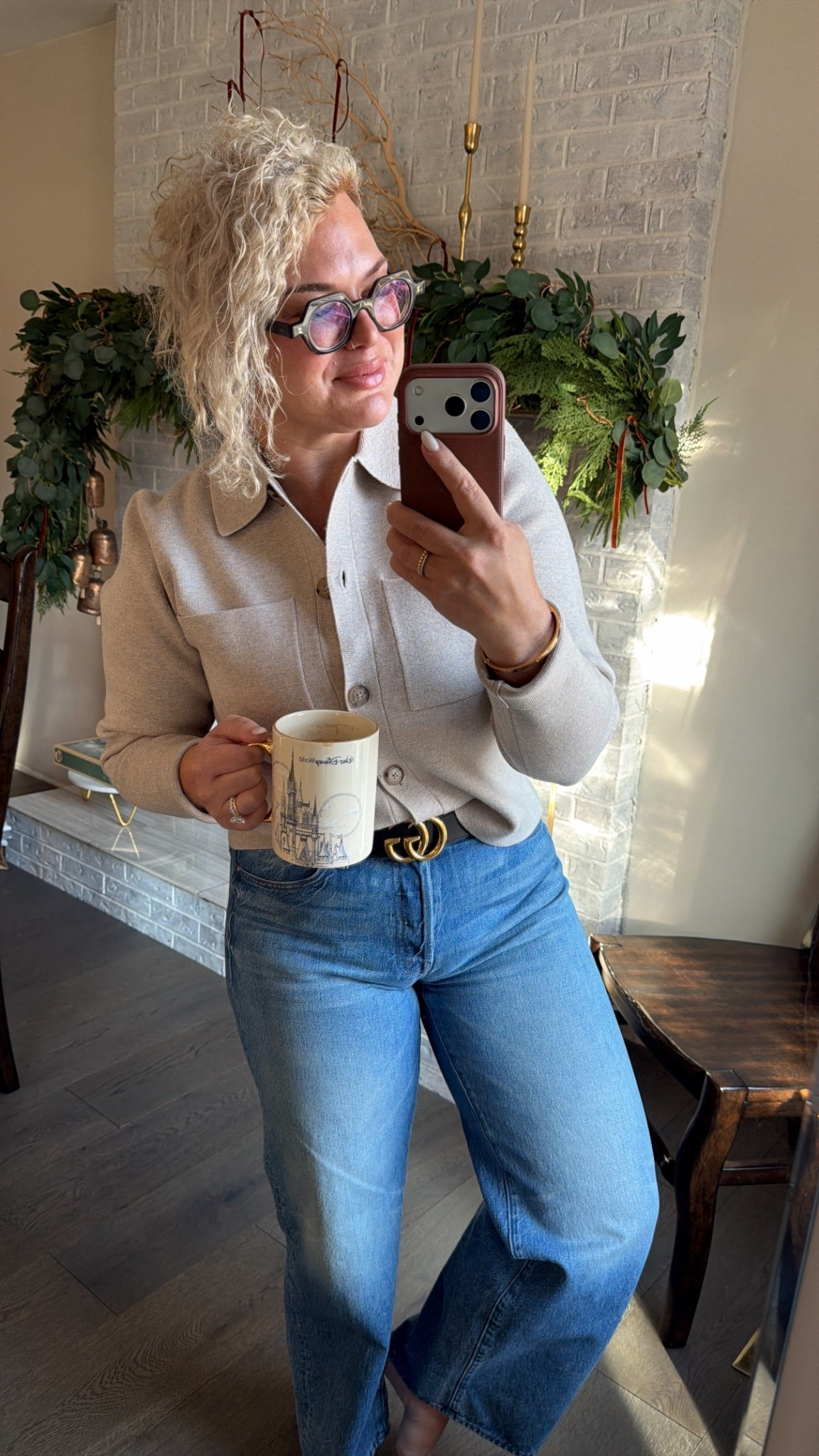 Back to reality! But keeping a little bit of Disney alive in my morning coffee. 

Cardigan does a big oversized. Wearing a small. 

Jeans fit true to size but are ridgid. Wearing my true size in the petite version. 

#LTKcanada #LTKwinter #LTKjeans