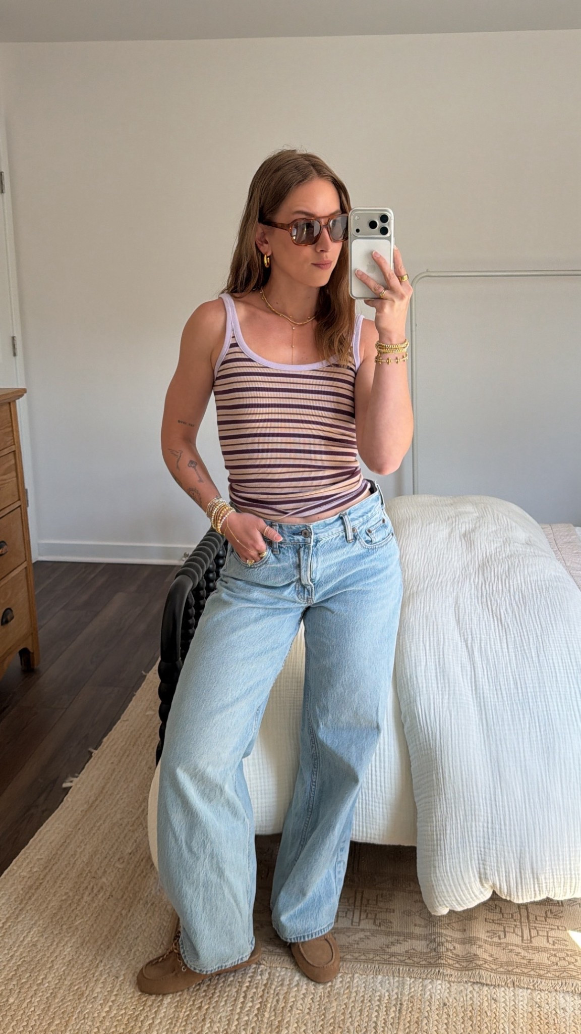 4/12/26 Casual Spring Outfit

An easy, everyday spring outfit I keep reaching for 🤍

Wearing my Aerie striped tank with my favorite Abercrombie loose jeans — the kind of outfit that feels effortless but still put together. Paired with my go-to boat shoe slides and my LL Bean tote for a classic, casual look.

Sunglasses are Vehla (can’t link), but everything else is linked here ✨



#LTKSeasonal #LTKootd