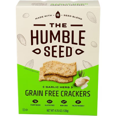 The Humble Seed Grain Free Crackers Garlic Herb - Case of 6 - 4.25 oz | Target