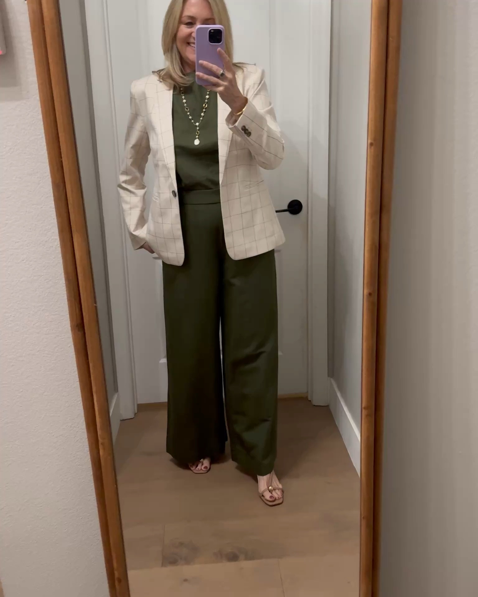 This matching set is now 50% off.  The blazer too!  Business casual outfit 
Workwear, wide leg pants

#LTKWorkwear #LTKootd #LTKMidsize
