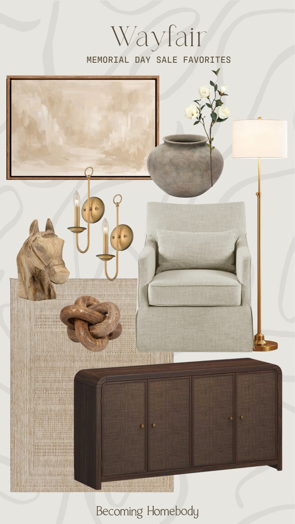 Wayfair Memorial Day Sale favorites! How pretty is this console, and all of these decor finds?! 🤎 Shop quick, this sale is so good! Neutral Home, Sale Alert

#LTKSaleAlert #LTKHome