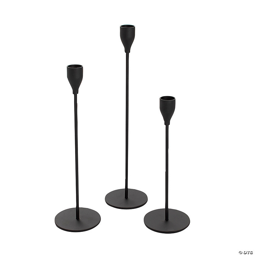 Black Candle Holder Set - 3 Pc. | Oriental Trading Company