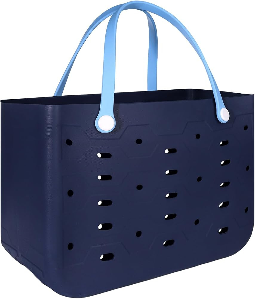 PoVwlty Rubber Beach Bag,Water-resistant Travel Tote Bag for the Beach Pool | Amazon (US)