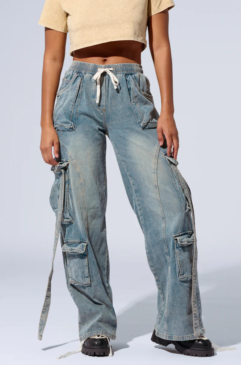 THINK ABOUT IT DENIM CARGO PANT | AKIRA
