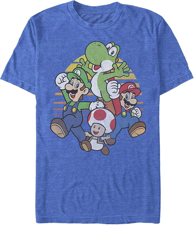 Nintendo Men's Mario and Friends Circle Retro T-Shirt | Amazon (US)