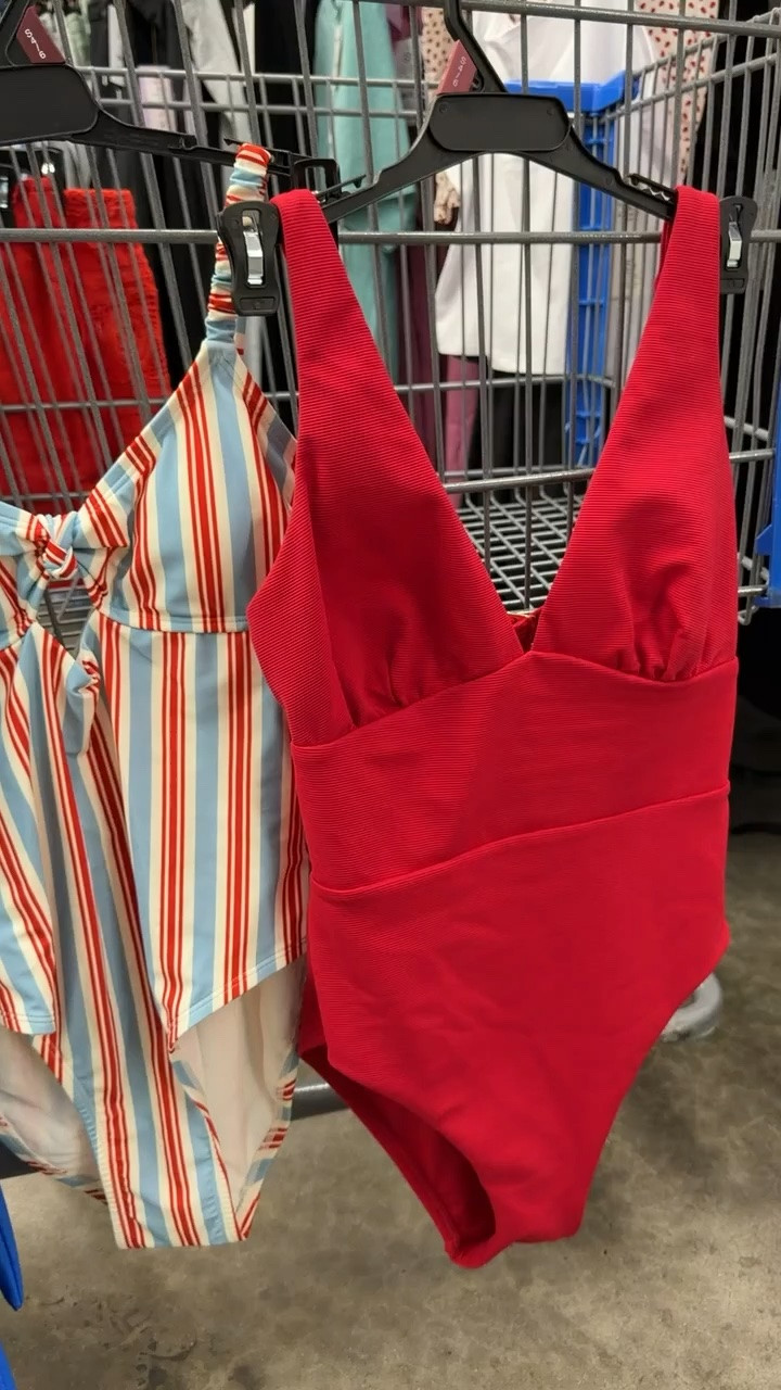 this walmart swimsuit is SO cute for summer 🇺🇸❤️💙 loving the vintage stripes and the red is the perfect one piece!!👏 #walmartfashion #walmartfinds #swimstyle #summerstyle #lakeoutfit #beachstyle #affordablefashion #patrioticstyl