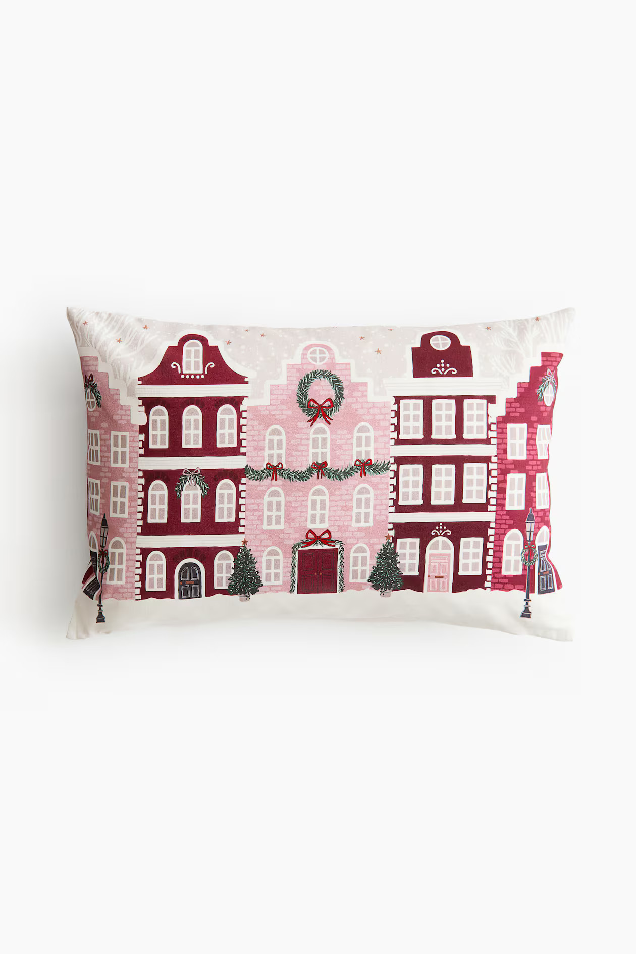 Printed Cotton Canvas Cushion Cover - Pink/buildings - Home All | H&M US | H&M (US + CA)