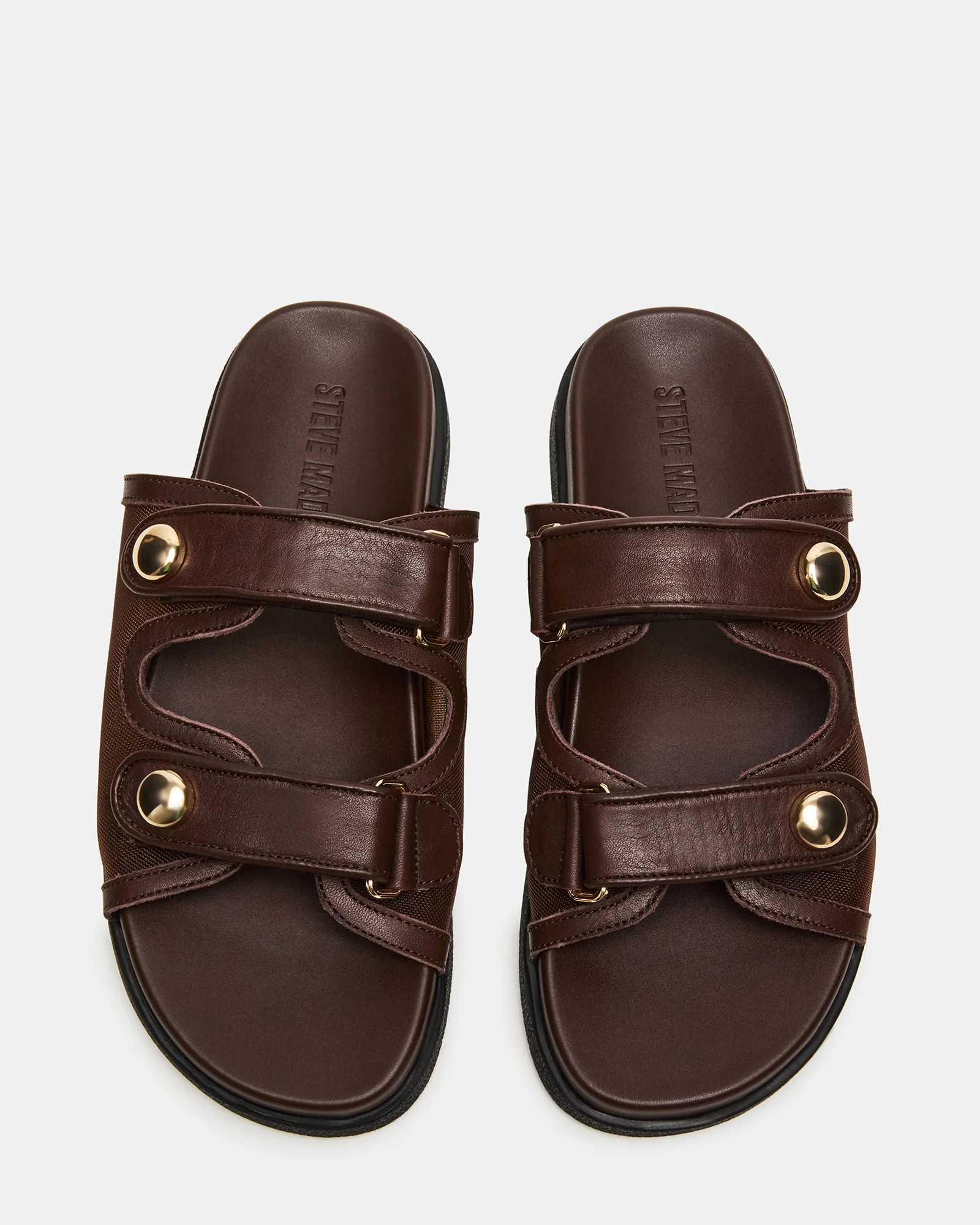 ATHENS Brown Mesh Slide Footbed Flatform Women's Sandal | Steve Madden (US)