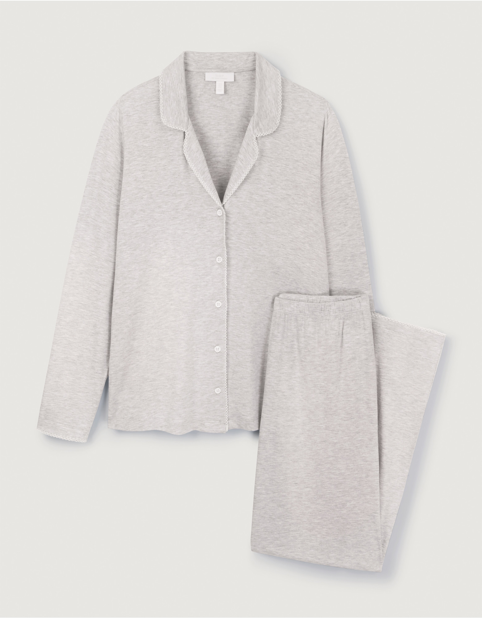 Jersey Stitch Detail Classic Pyjama Set | The White Company (UK)