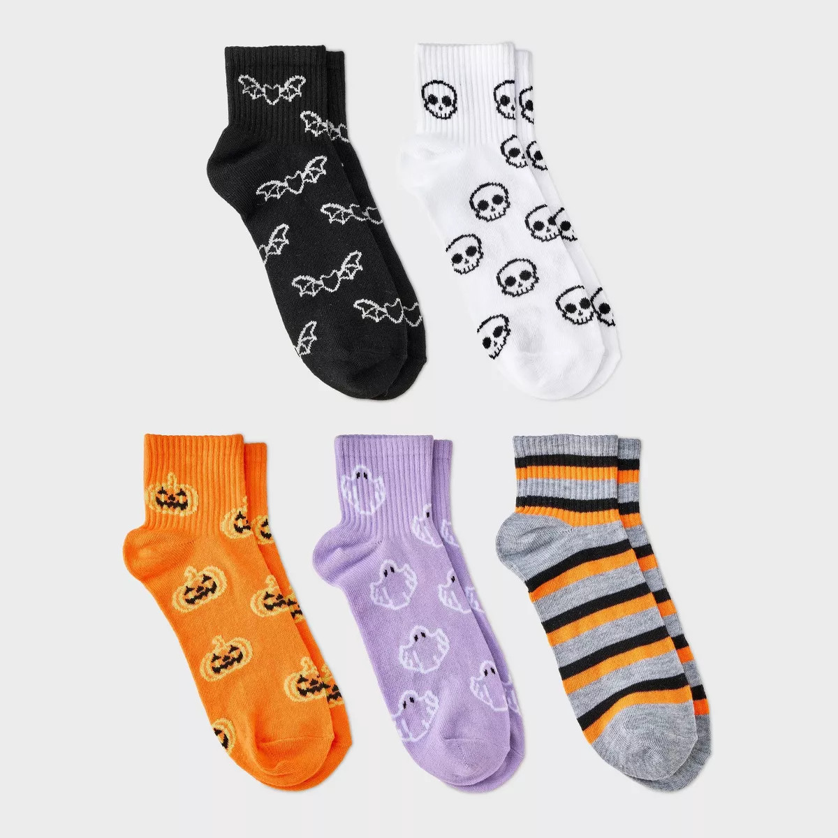 Women's 5pk Frightful Friends Ribbed Halloween Ankle Socks - Hyde and EEK! Boutique™ Assorted C... | Target